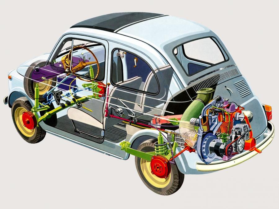 Схема Fiat Nuova 500 D 1960 года  (фото 2 из 5)